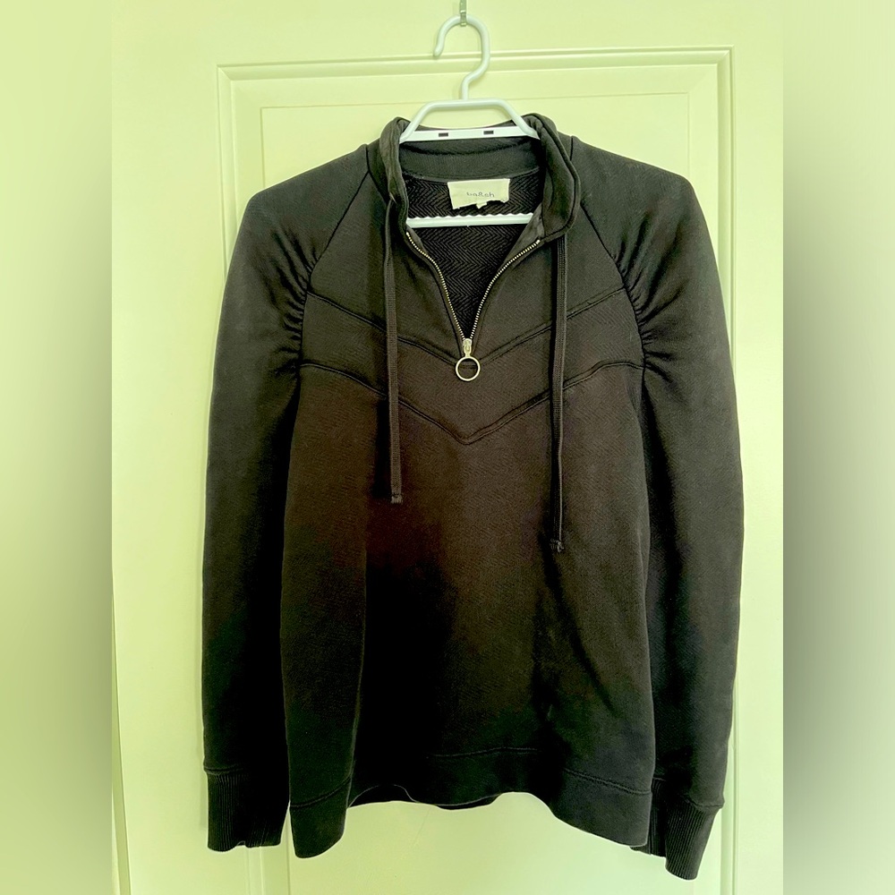 BA&SH quarter zip sweatshirt with puff sleeves size XS